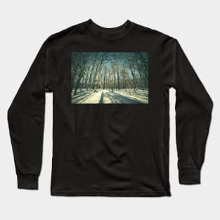 Winter forest landscape Long Sleeve T-Shirt